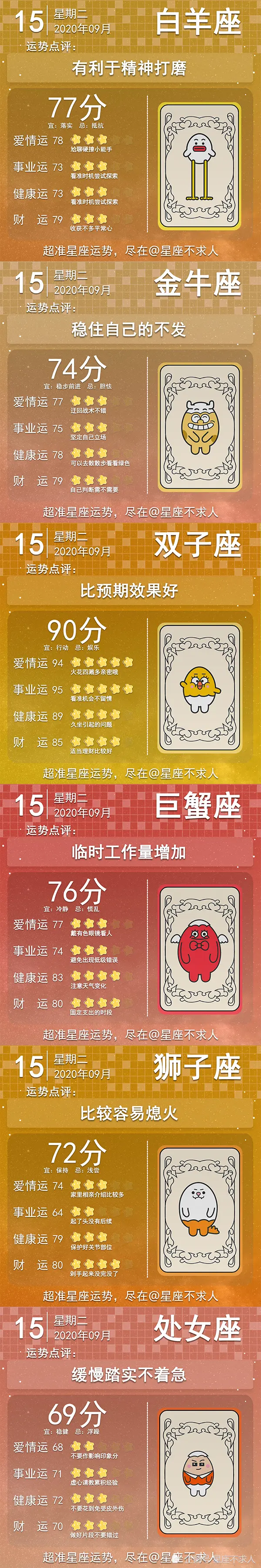 2020年09月15日运势