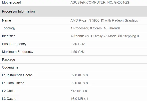 AMD锐龙9 5900HX Geekbench分数泄漏：笔记本高端处理器风云再起