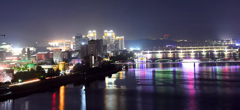 直击朝鲜，夜晚10点半前的夜景