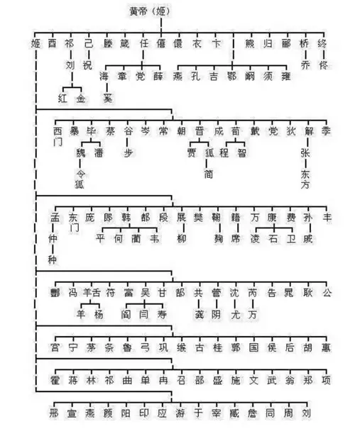 中华最全姓氏分支表：看看你是华夏子孙，还是蚩尤的后代？