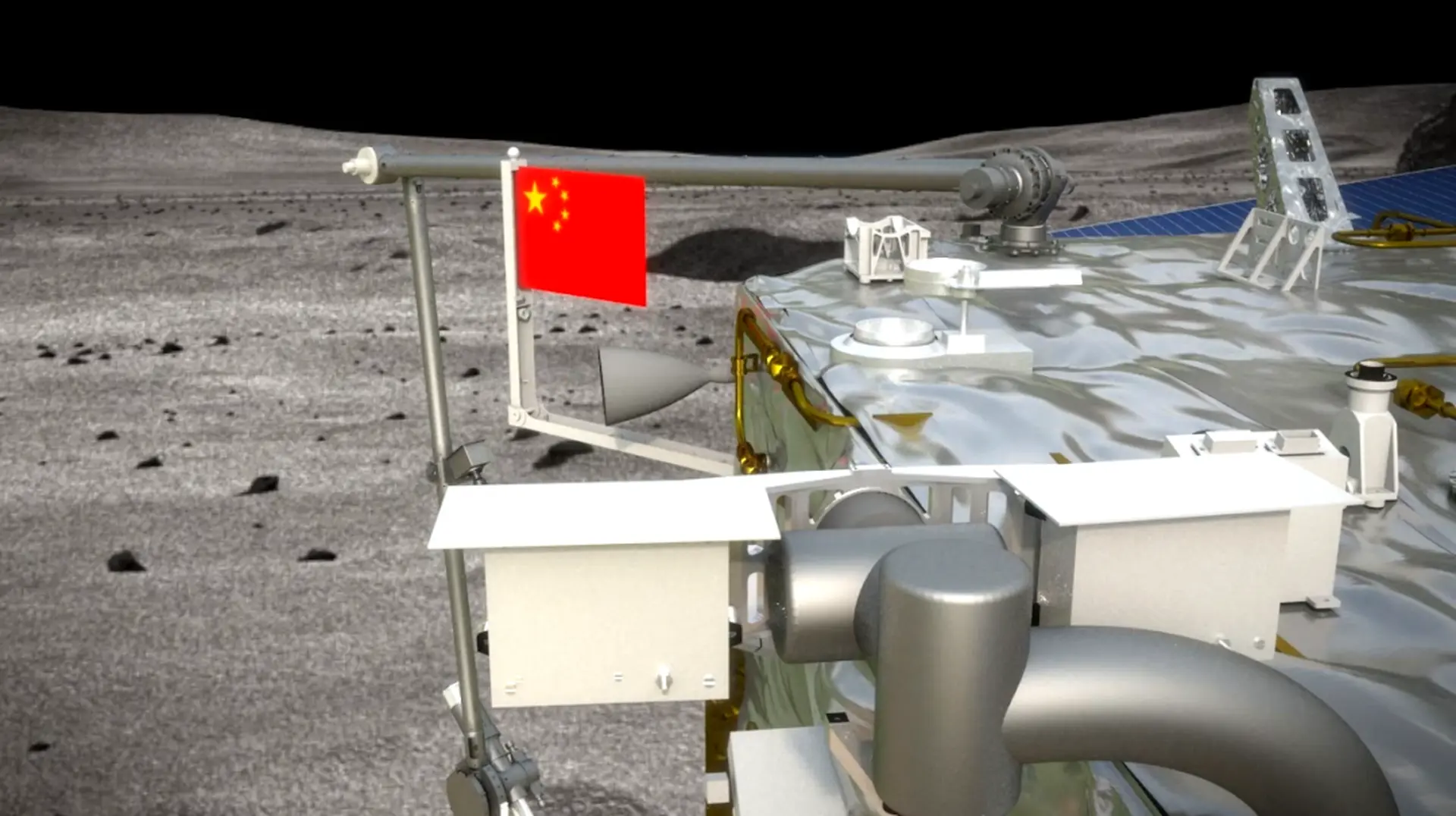 嫦娥五号太空牵手成功后！美国人发现：当年放上月球的美国国旗竟然变白了？