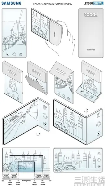 三星折叠屏新机外观专利曝光，将采用双折叠设计