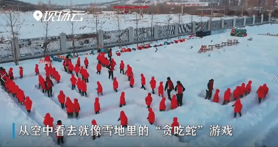 “哈哈哈還以為是QQ糖”！看到雪地上的萌娃們，網友樂了