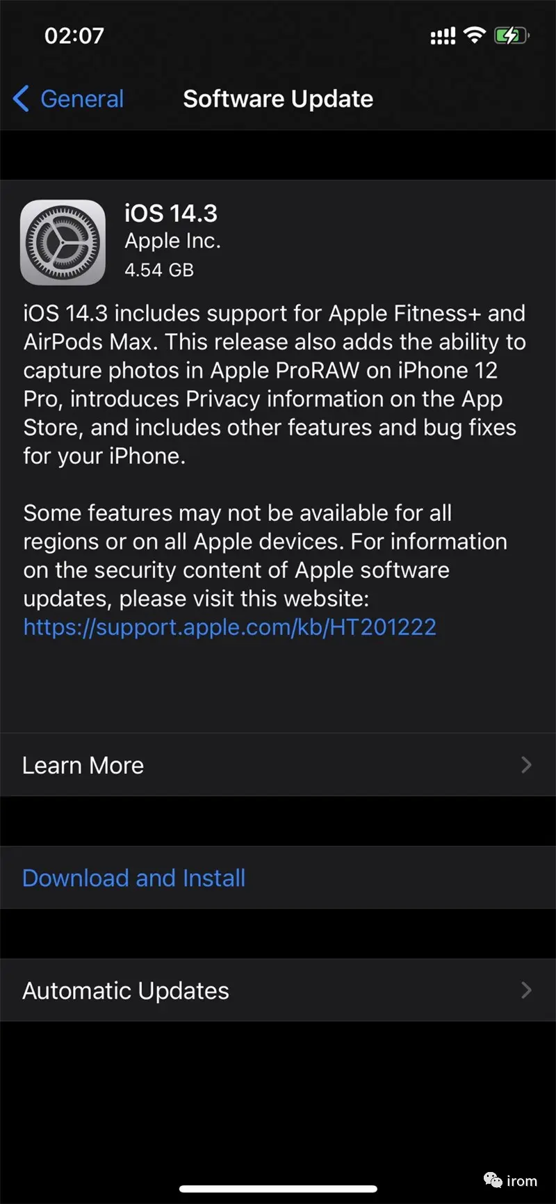 苹果 iOS 14.3/iPadOS RC 候选预览版发布 支持照片RAW