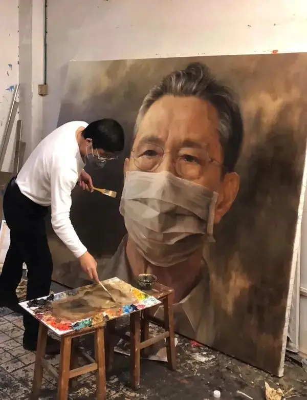 广东美协画家画钟南山，被中国美术馆收藏，他落泪的样子，看哭无数人