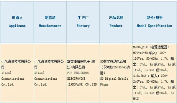 小米新机曝光：骁龙865＋120W快充没有1亿像素