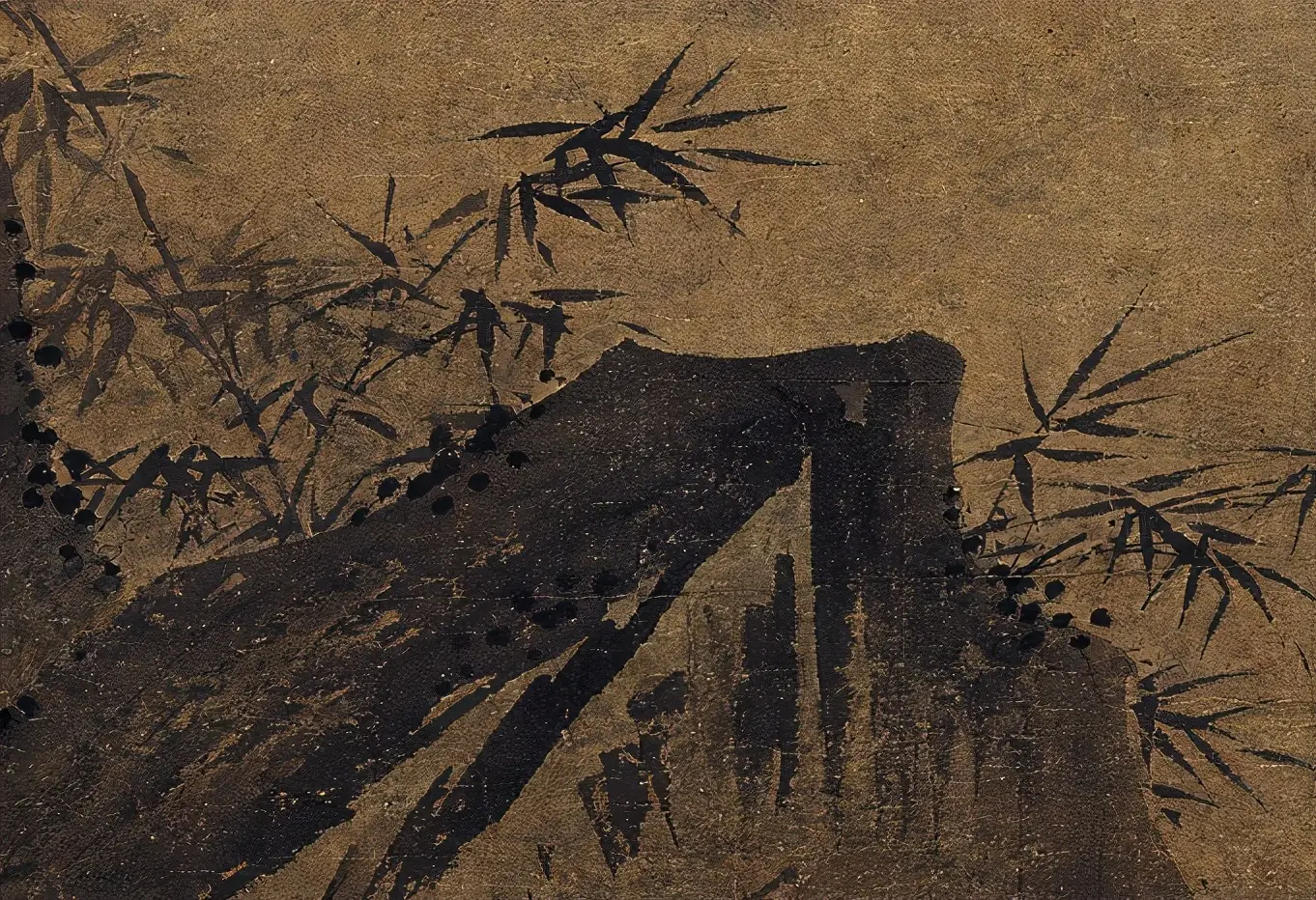 700年前的古画，疑似出现穿越中的老虎，画中老人表情更奇怪