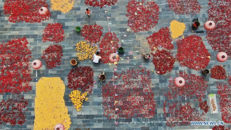 Aerial view across China