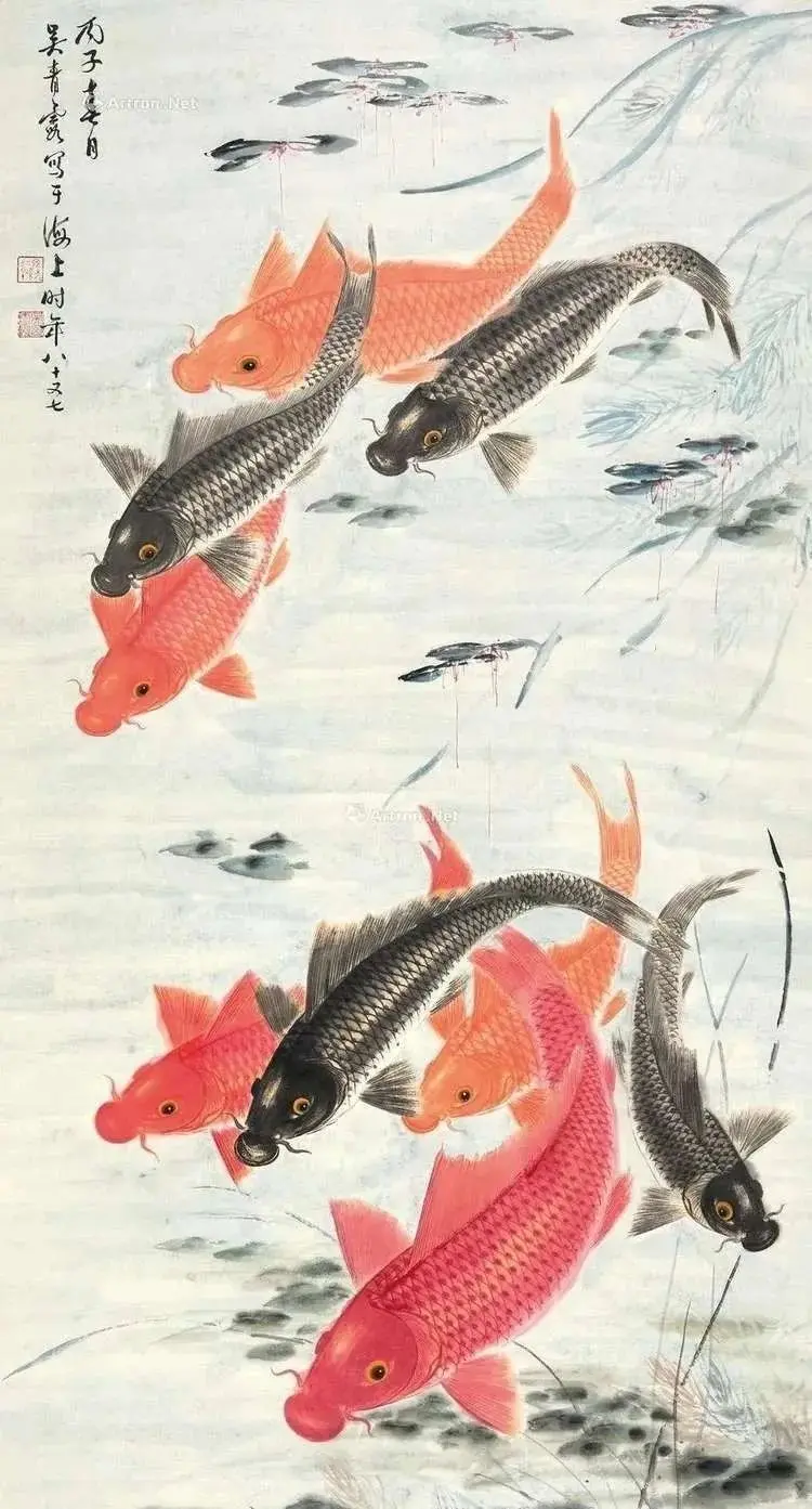名家国画《九如图》