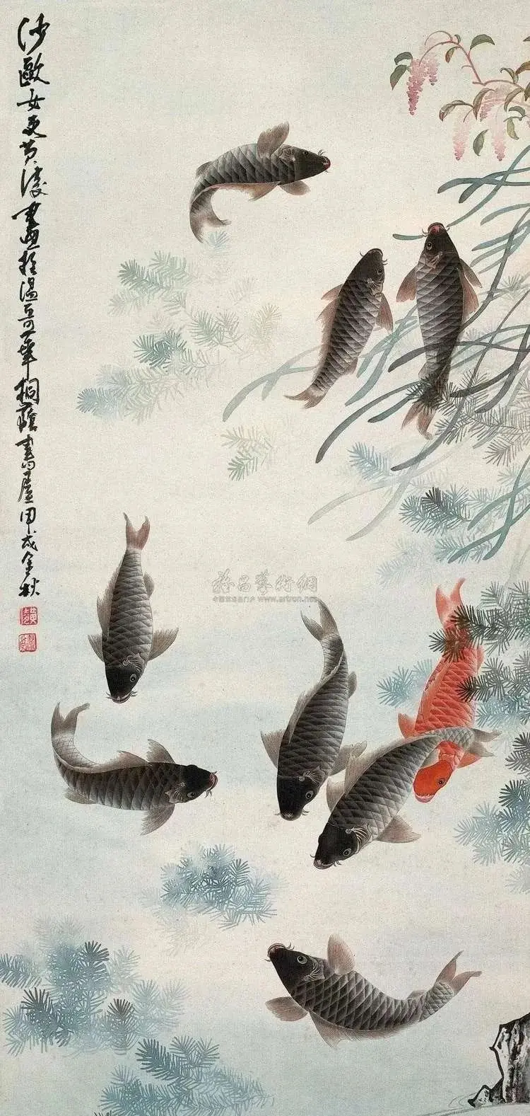 名家国画《九如图》