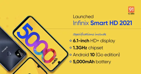 Infinix Smart HD 2021在印度发布 入门级手机约售533