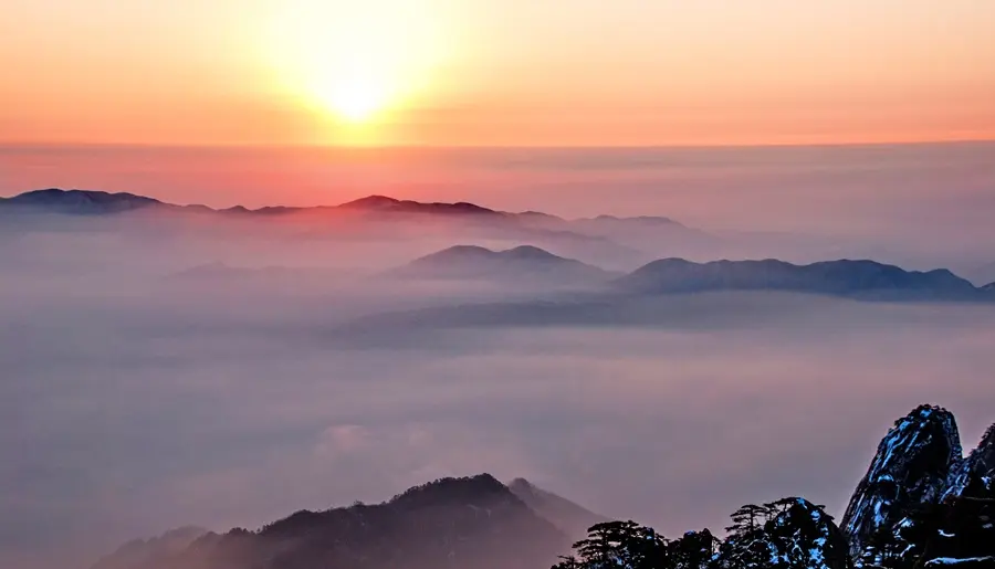 黄山迎来冬日颜值巅峰