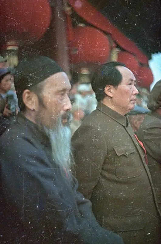 老照片 1949年开国大典 神采奕奕的毛泽东主席