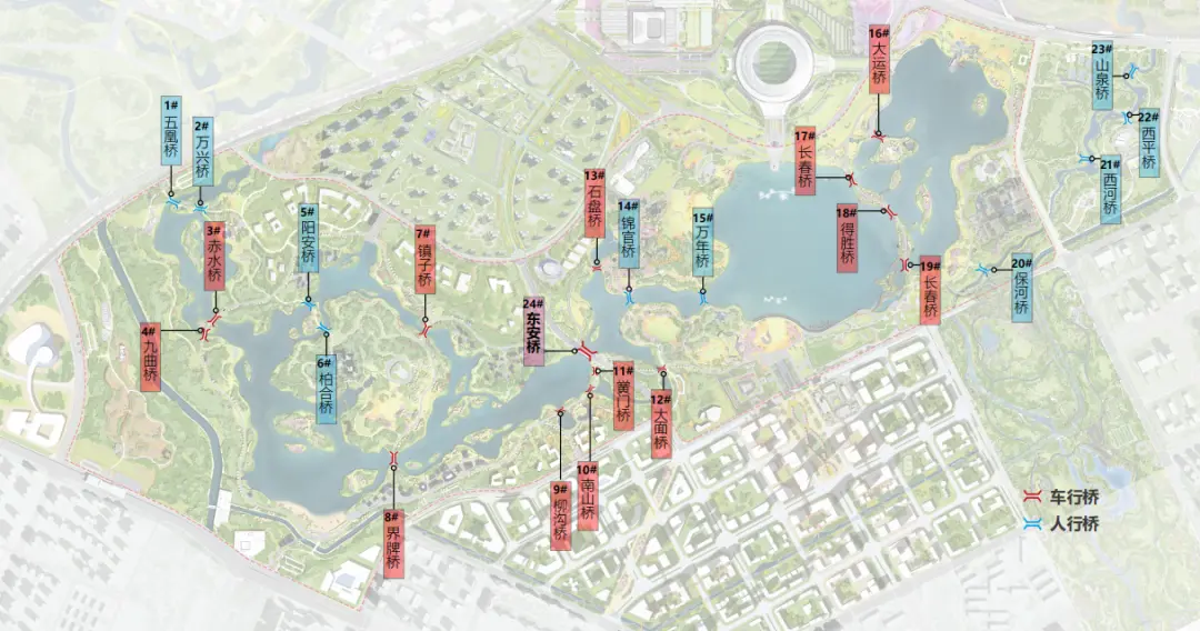 东安湖公园24座桥叫什么？你来定！