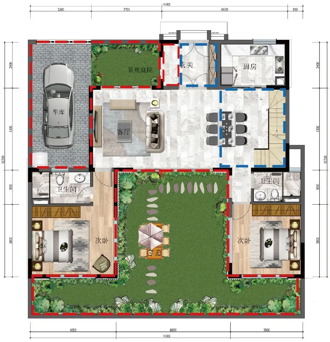 “微墅”升级2.0产品，面积相近，舒适度更高——“街巷”型规划布局。