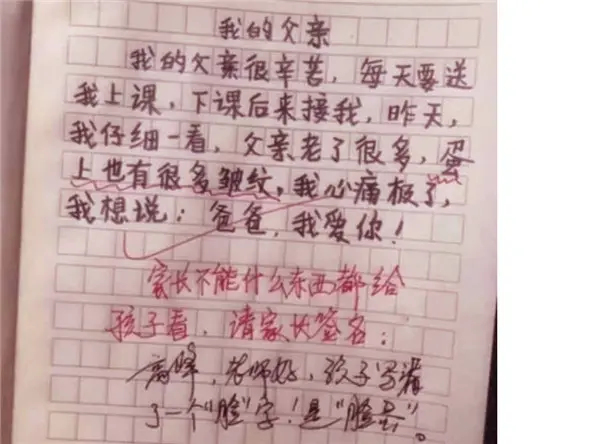 男孩作文闹笑话，老师看后却批评爸爸，宝爸：跳进黄河也洗不清