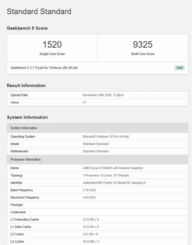 AMD R9 5900H 现身：单核性能较上代提升 25％