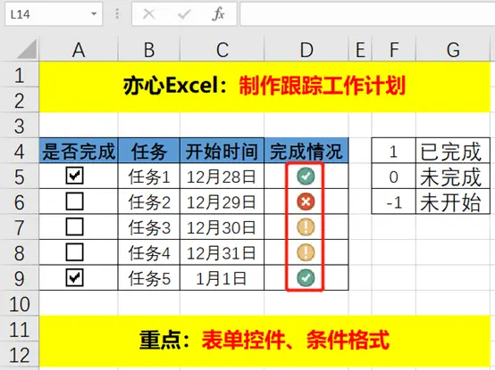 如何用Excel制作工作计划，跟踪任务进度，快来学习吧