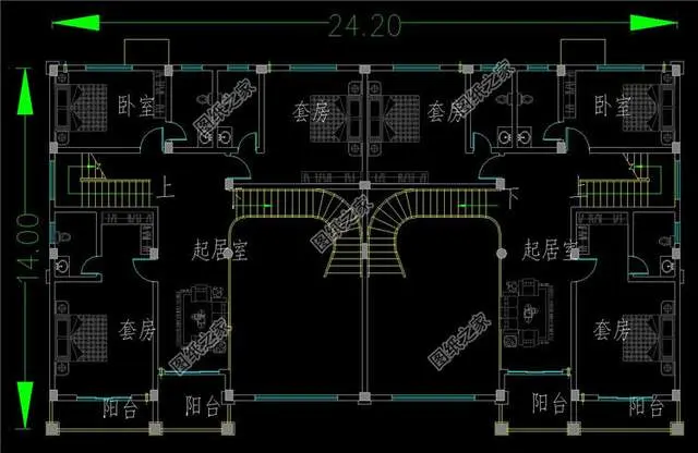 农村带车库双拼别墅设计图，双户都带车库，建好村里人都羡慕