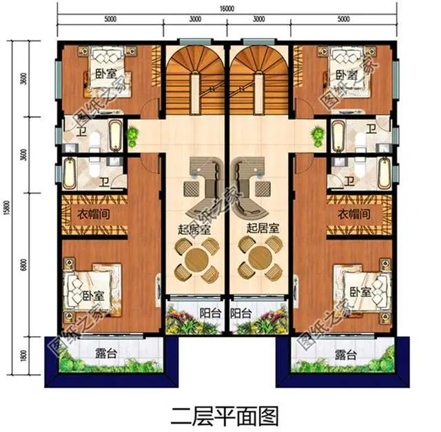 农村带车库双拼别墅设计图，双户都带车库，建好村里人都羡慕