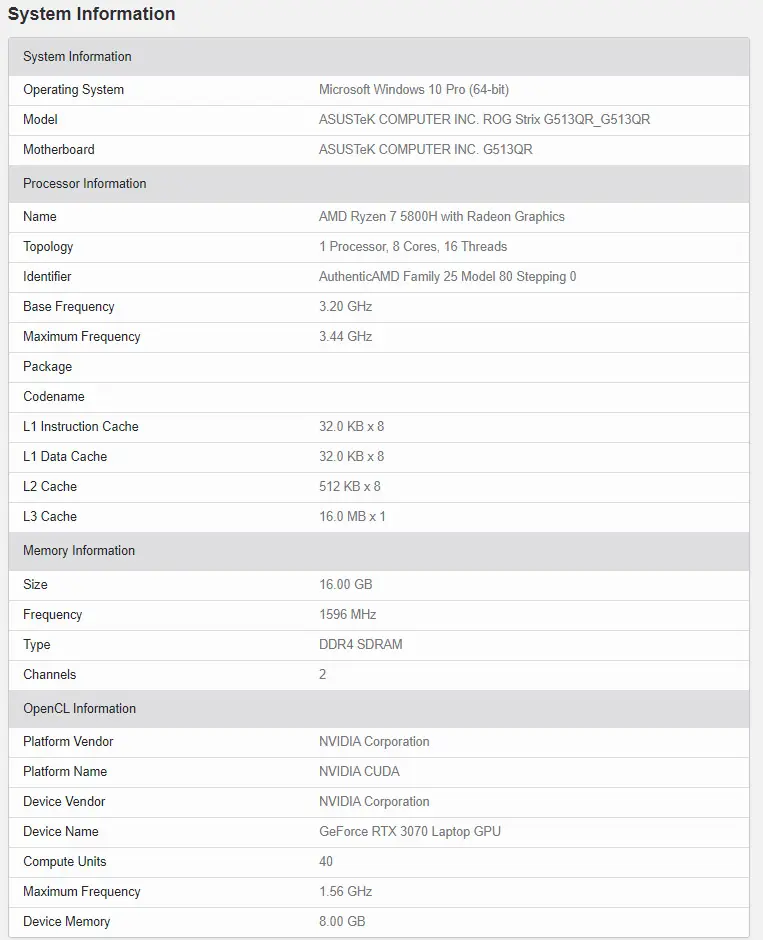 华硕的笔记本剧透了Ryzen 7 5800H处理器和移动版RTX 3070显卡