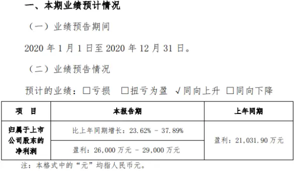 上海新阳2020年预计净利2.6亿-2.9亿增长23.62％-37.89％ 产品销售大幅度增长