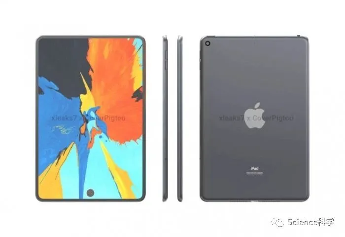 iPadMini6高清渲染图曝光：屏下Touch ID 边框进一步收窄