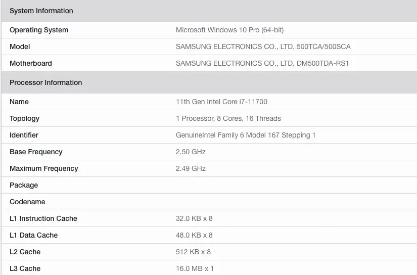 英特尔11代i7-11700曝光，基础主频2.5GHz