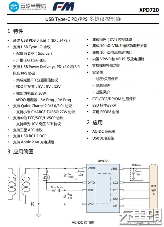 海陆通20W PD快充充电器拆解，采用云矽半导体XPD720协议芯片