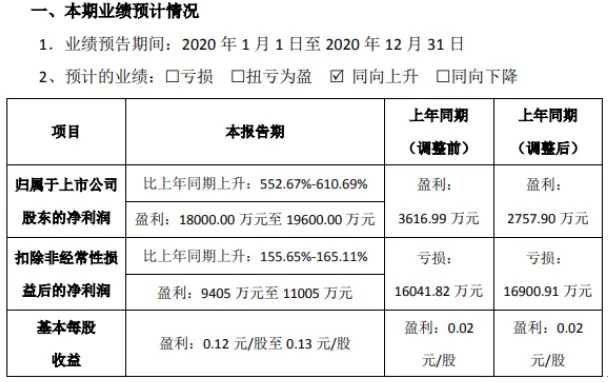 露笑科技2020年预计净利1.8亿-1.96亿增长552.67％-610.69％ 光伏发电业务增长