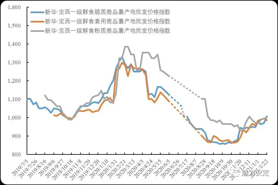 新华财经·指数｜脆质商品薯领涨 定西商品薯产地价格持续回升