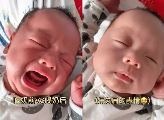 婴儿的“奶后”表情有多可爱？与“奶前”两副面孔，是喝醉了吗？