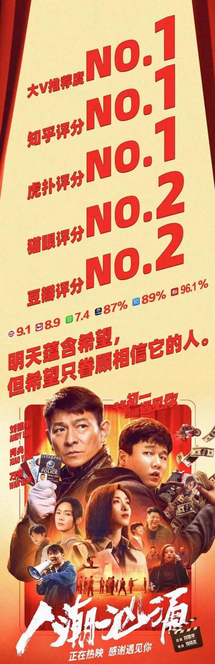 《人潮汹涌》排片持续上涨首破10％，刘德华请不要再逆袭了好吗