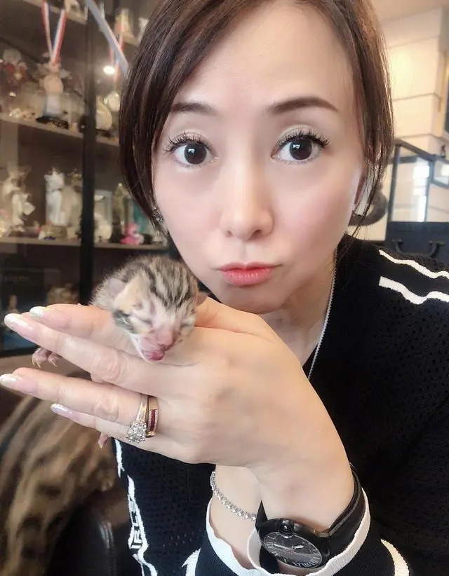 翁虹太可爱了，抱着猫猫装“猫妈妈”，穿黑色运动服也藏不住活力