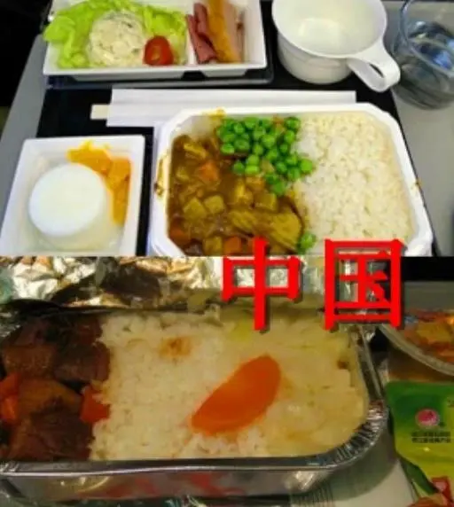 都是“飞机餐”，中国的好吃，美国的简单，看到印度：来受苦的