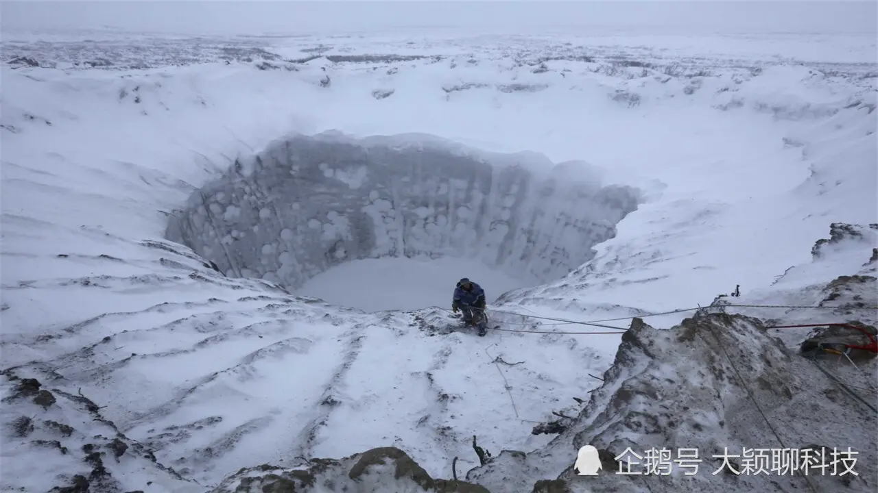 北极圈内出现神秘巨坑，是外星人留下的痕迹？还是人类刻意为之？